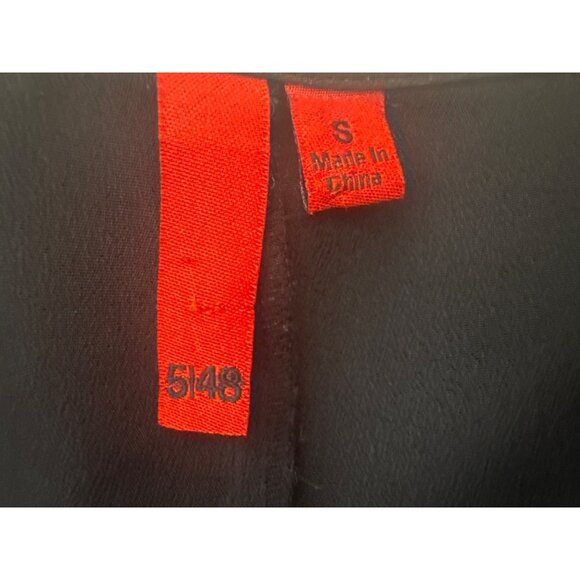 2/$30 5148 Black Small Polyester Mini Romper Waist Sash Front Tie & 3/4 Sleeves - Picture 4 of 16